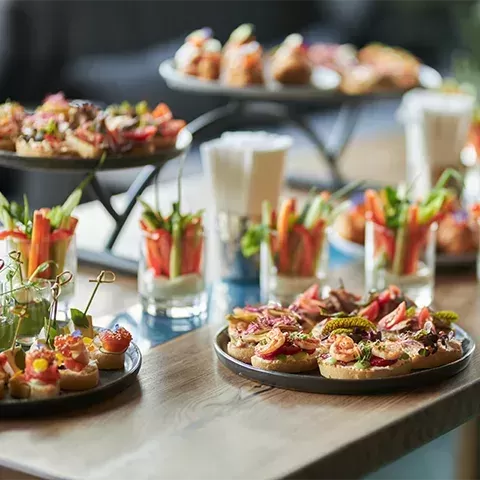Selection of canapes served on a table
