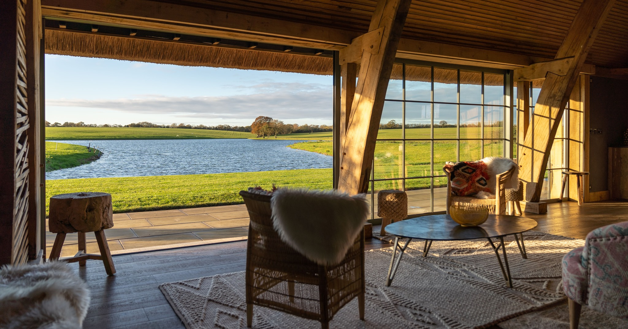 Beautiful light room looking onto water