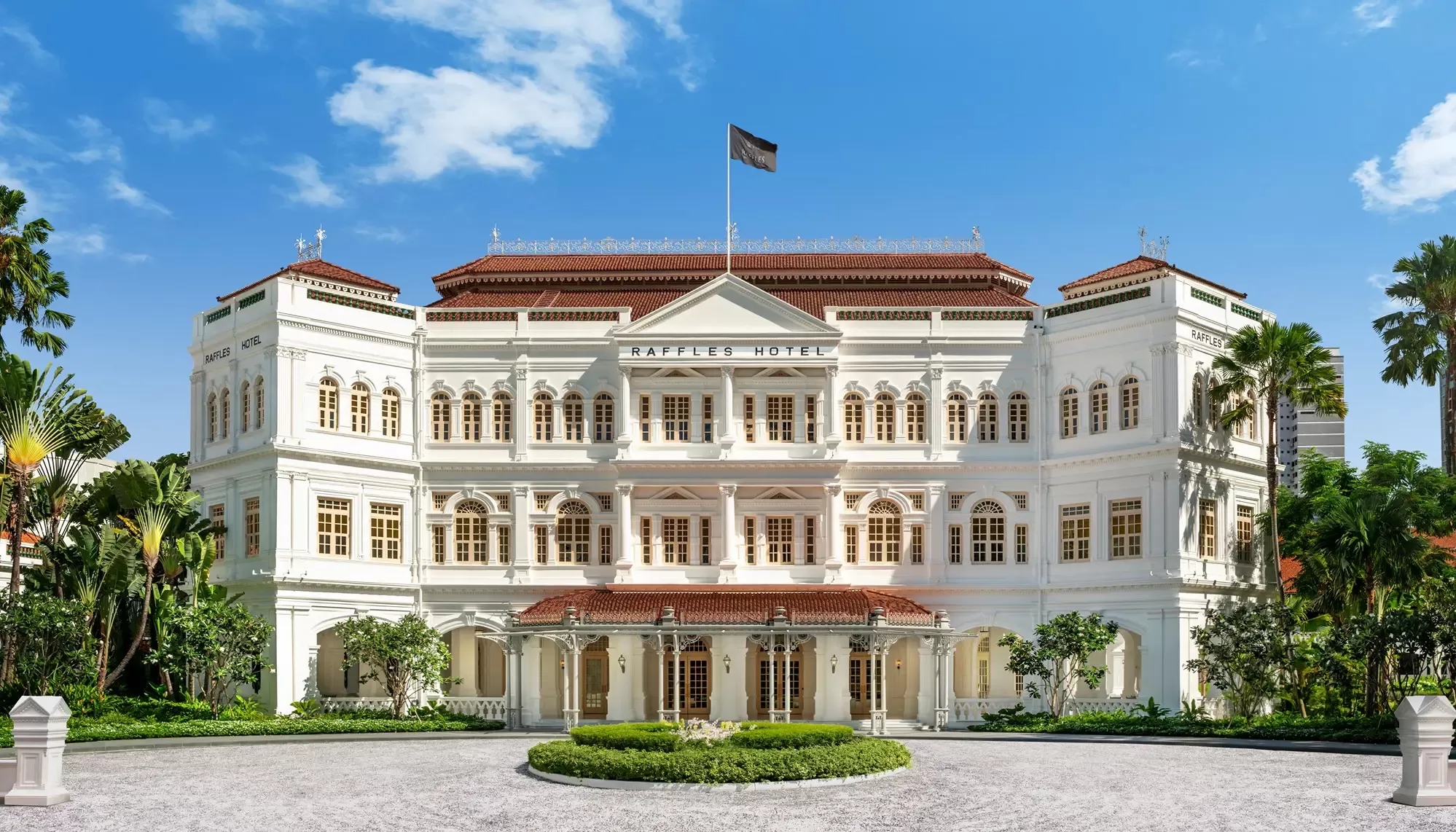 Exterior of Raffles, Singapore building