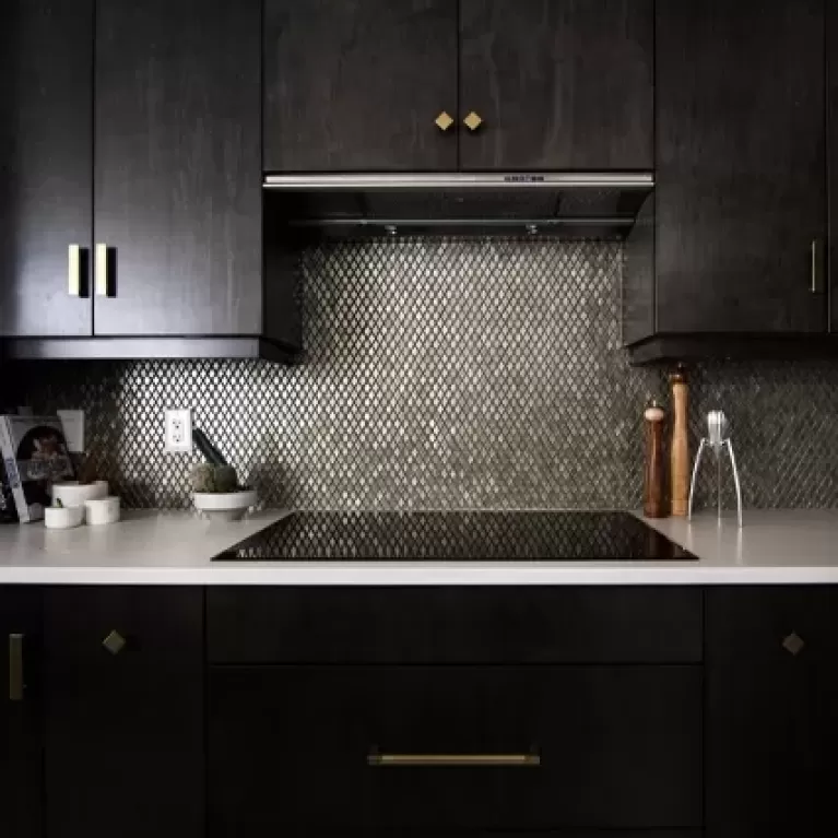 Centre view of dark décor kitchen