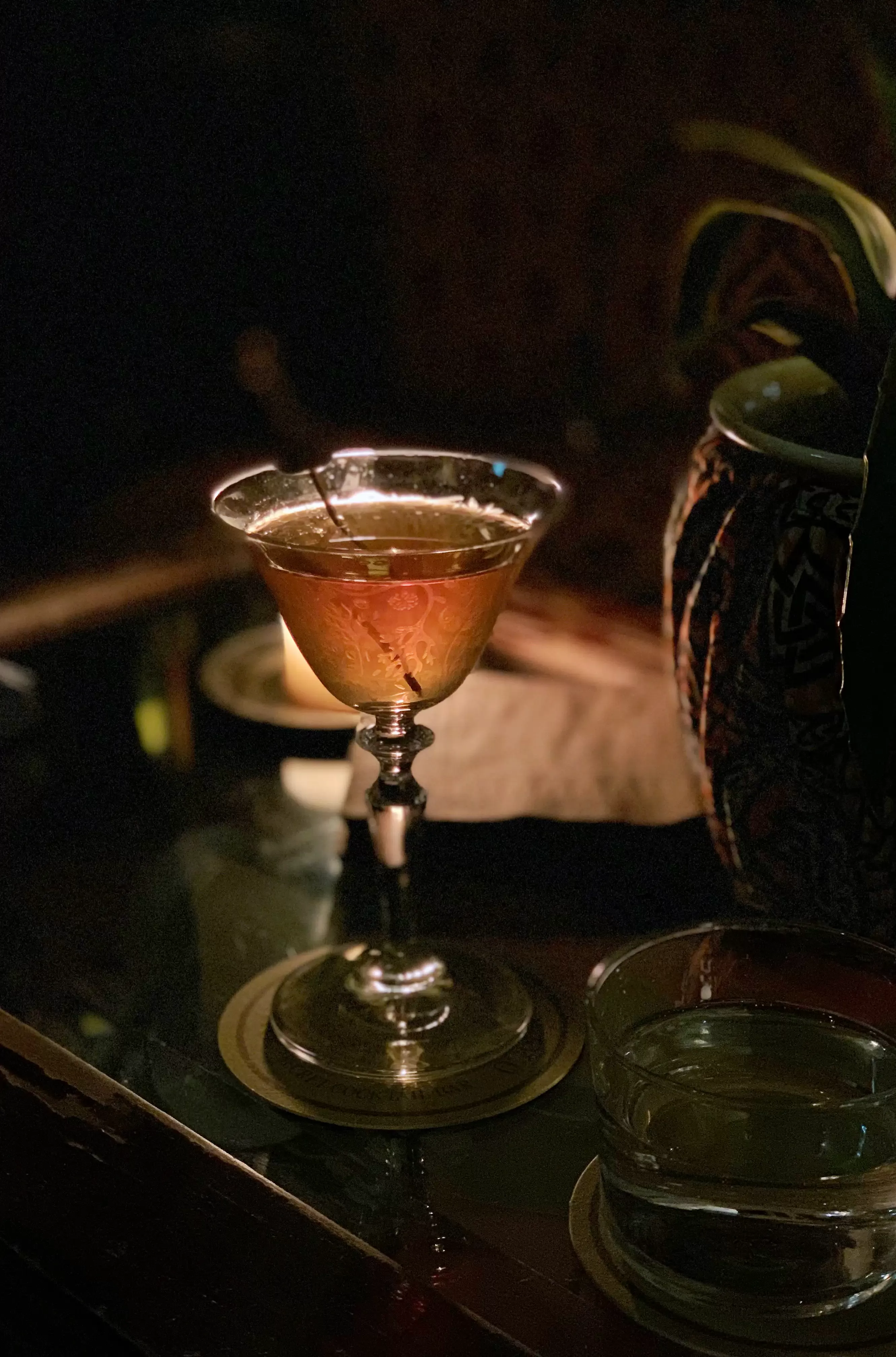 Luxury cocktail in vintage style glass at 1930, Milan
