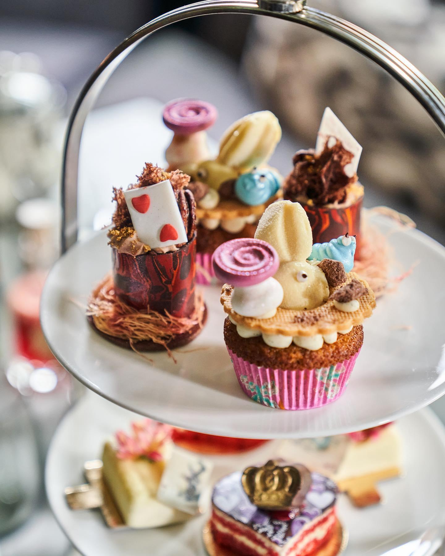 Alice afternoon tea cake stand at The Franklin Knightsbridge