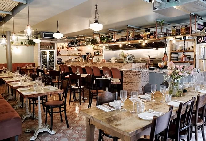 Luxury restaurant interior of Chicama, Chelsea, London