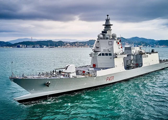 Francesco Morosini vessel at the International Maritime Defence Exhibition, Italian Festival, Singapore