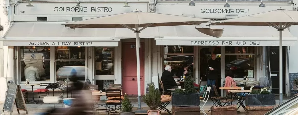 Exterior of Golborne Fine Wine & Deli, Notting Hill