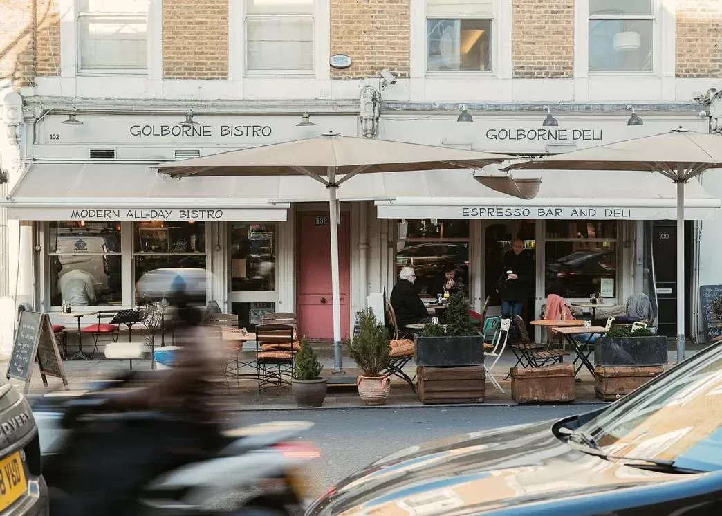 Exterior of Golborne Fine Wine & Deli, Notting Hill