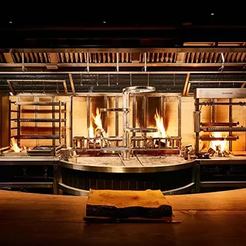 Open fire unit at Humo, London