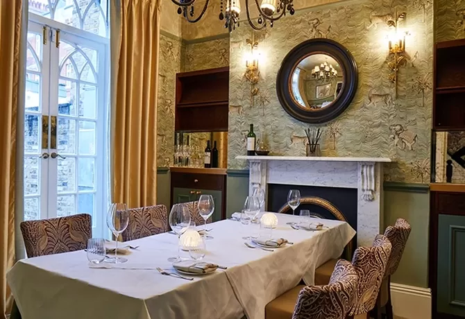 Luxury restaurant interior of Kutir, Chelsea, London