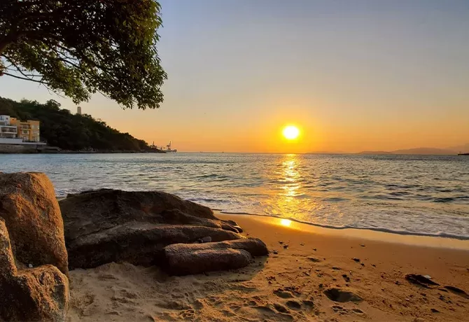 Sunset over Tannery Beach, Lamma Island, Hong Kong