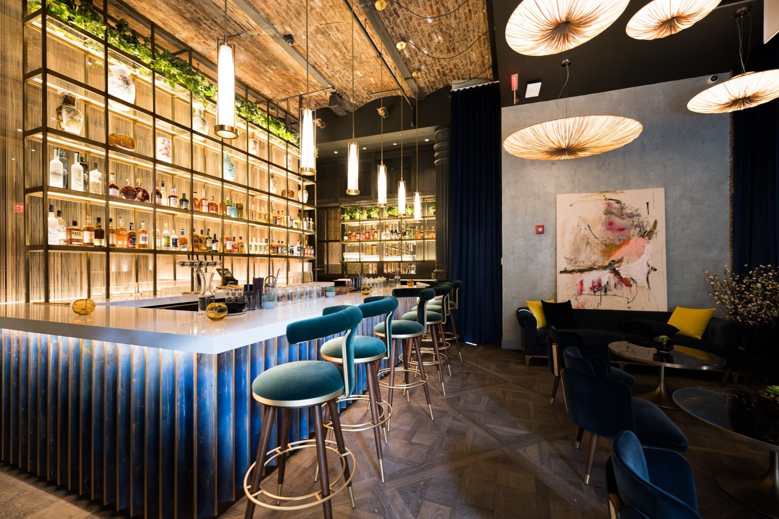 Inside luxury bar interior