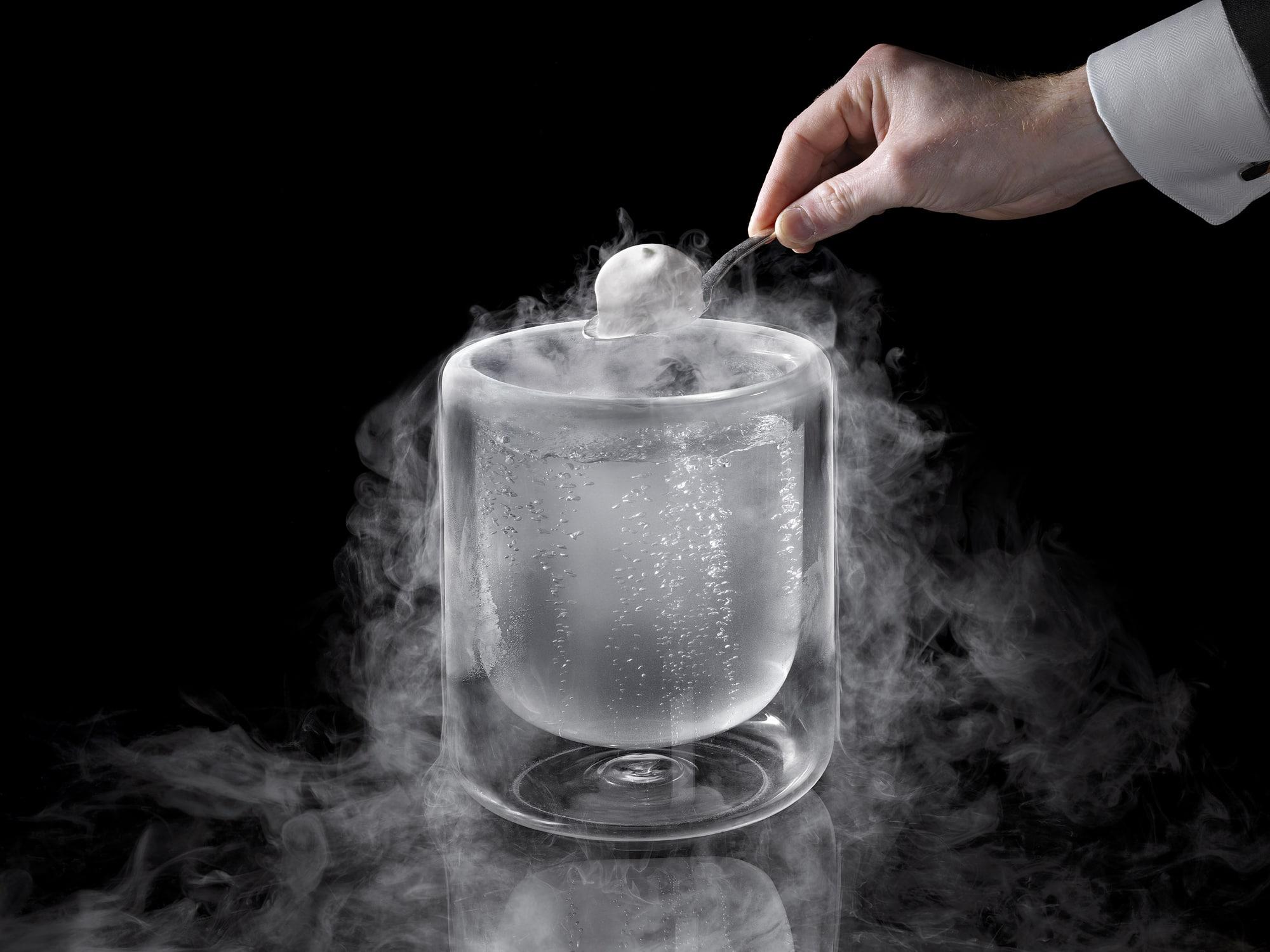 Dry Ice cocktail in icey glass