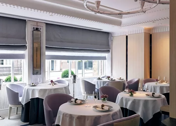 Luxury interior of Restaurant Gordon Ramsay, Chelsea, London