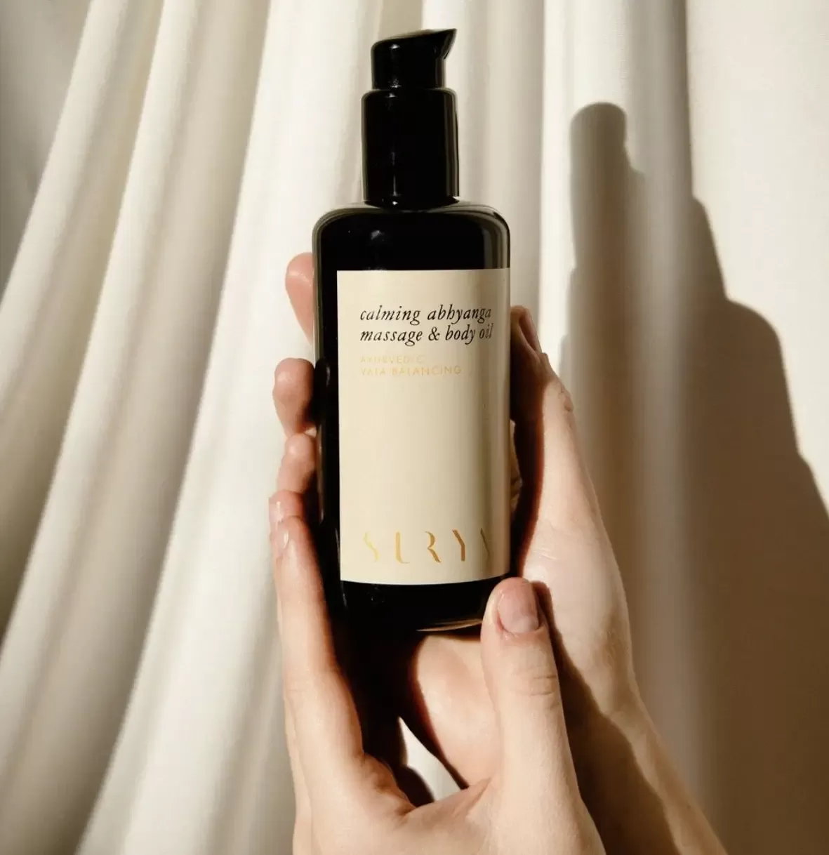 Bottle of Surya Spa Calming Body Oil