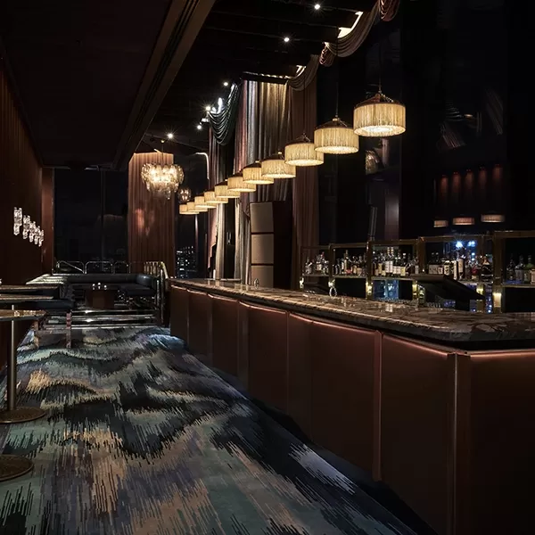 Luxury dim light bar interior of Sweeties Bar at The Standard London