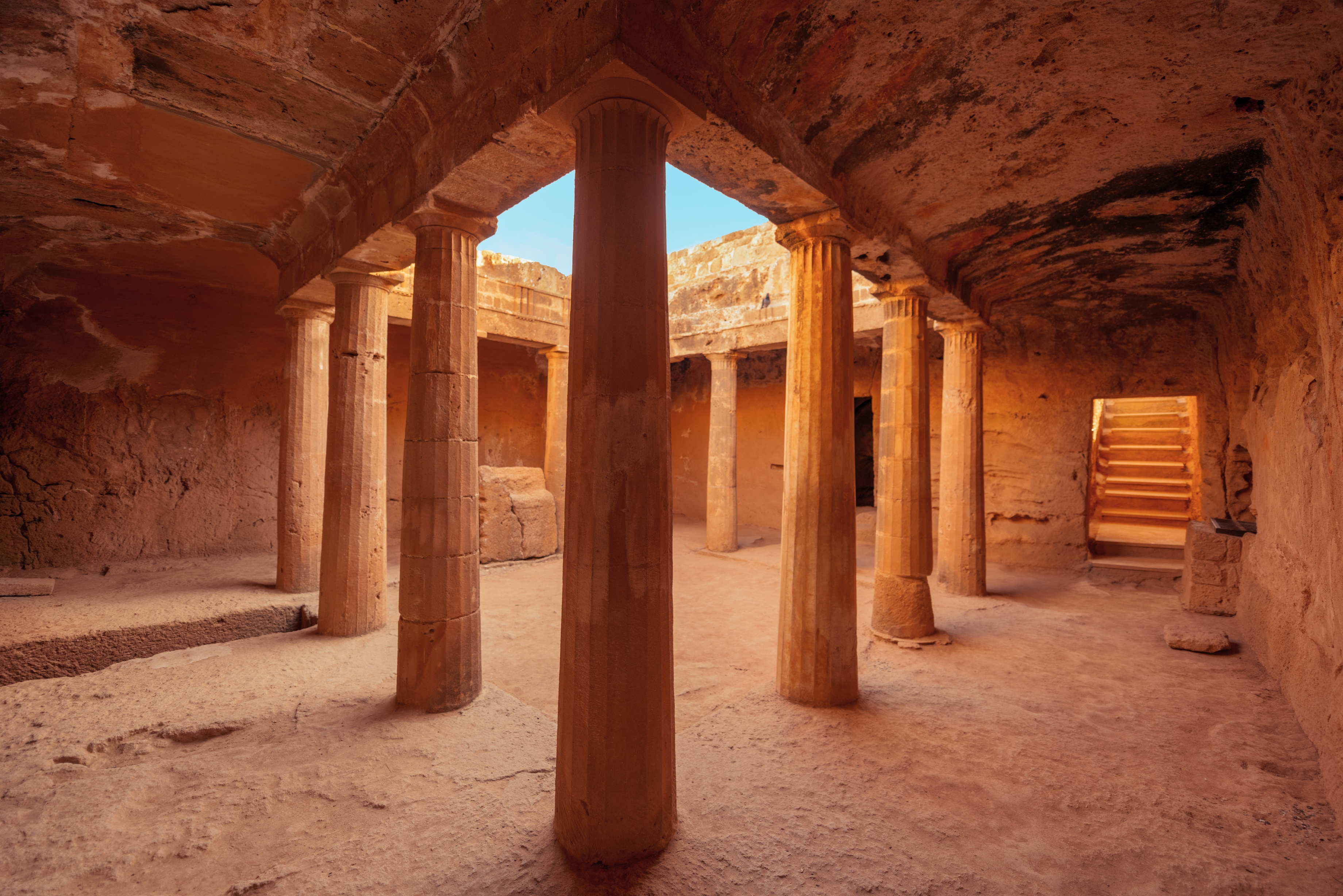 Inside desert tombs.