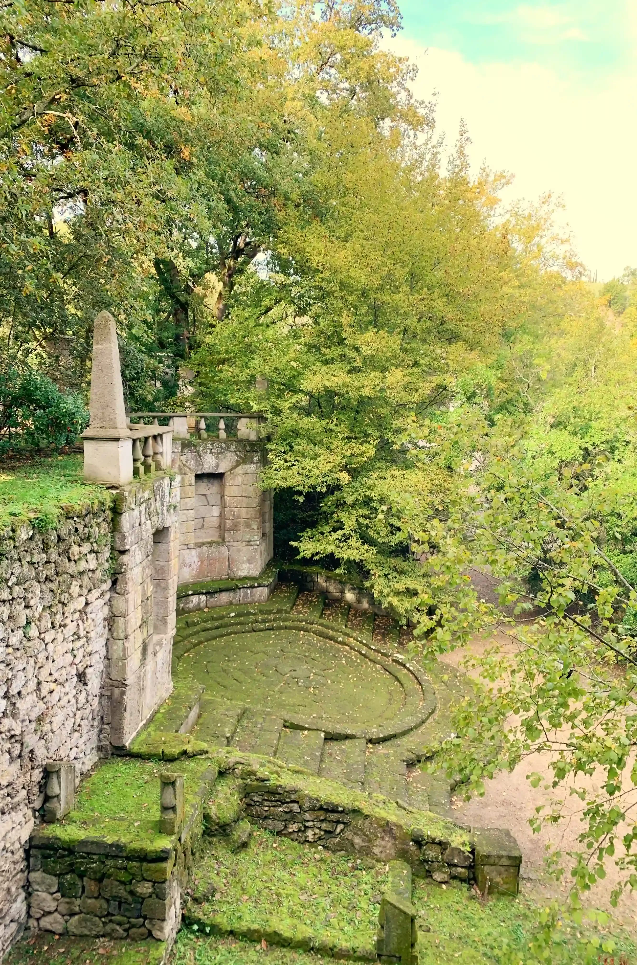 Birdeye view of beautiful landscape of Tuscia Parco dei Mostri Bomarzo