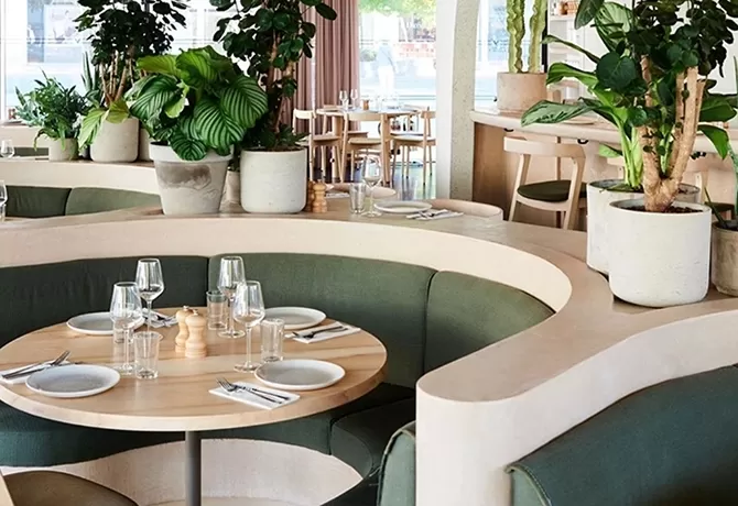 Luxury restaurant interior of Vardo, Chelsea, London