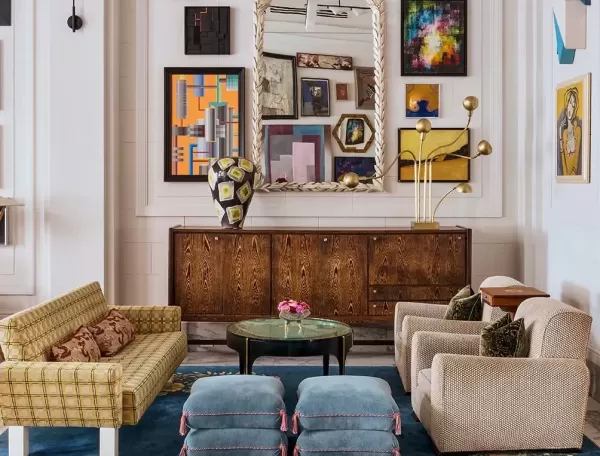 Retro chic interior of San Francisco Proper, USA