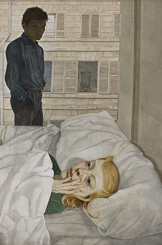 Hotel Bedroom painting by Lucian Freud