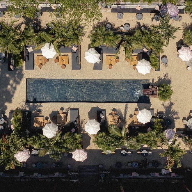 Birds eye view of luxury outside seating area