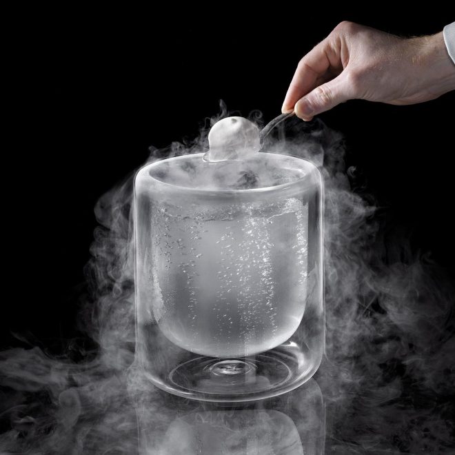Dry Ice cocktail in icey glass