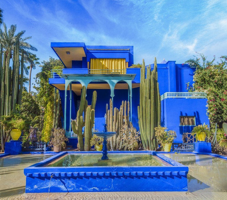 Learn Yves Saint Laurant Blue House Yellow Cacti Morocco