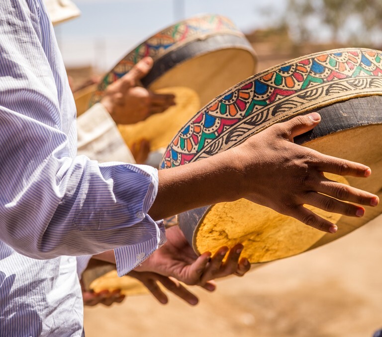 Listen Drums Ornate Hands Morocco